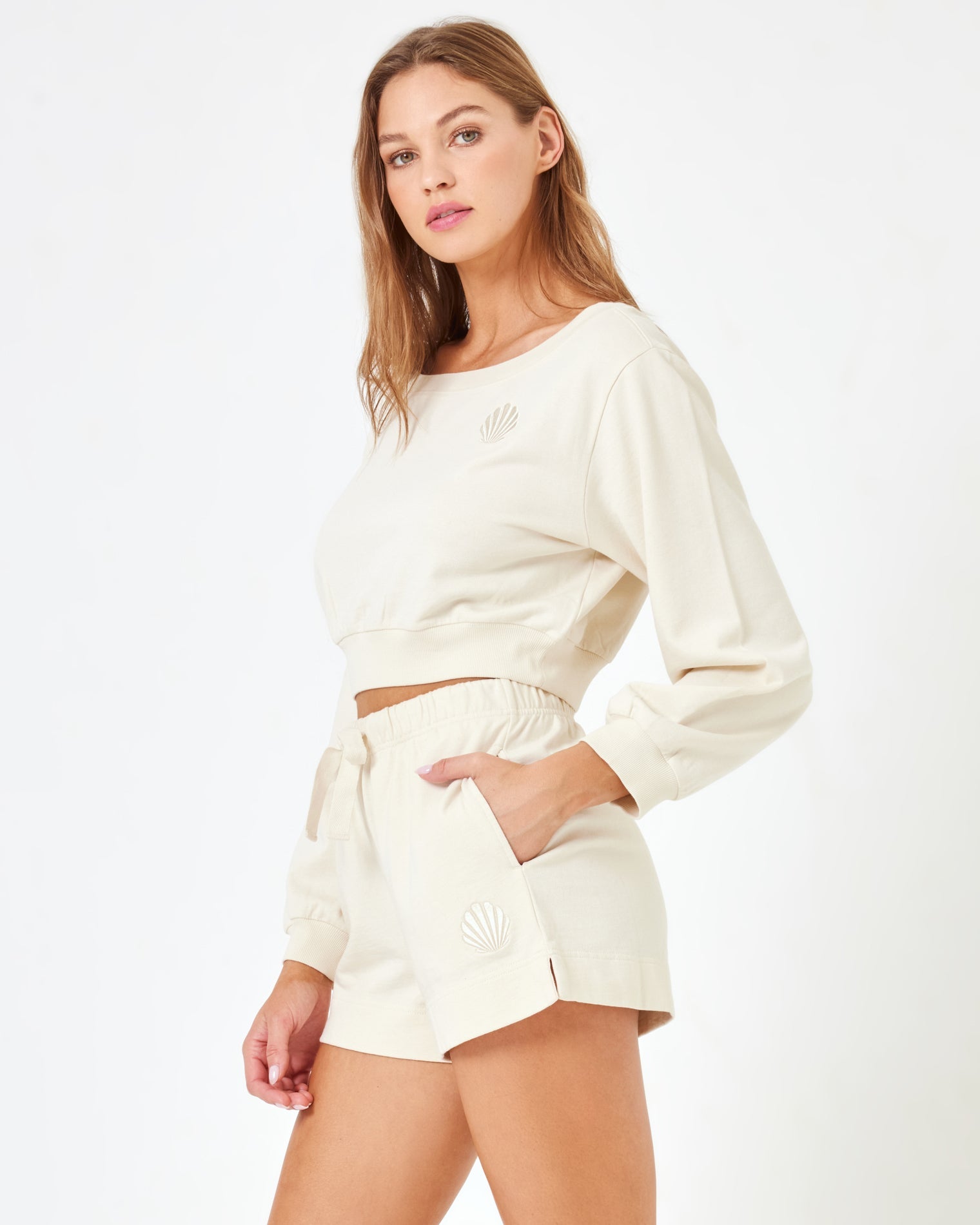 ZUROVE X Anthropologie Bancroft Sweatshirt - Cream