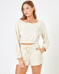 ZUROVE X Anthropologie Bancroft Sweatshirt - Cream