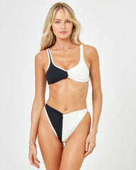 Cardi Bikini Top - Black-Cream