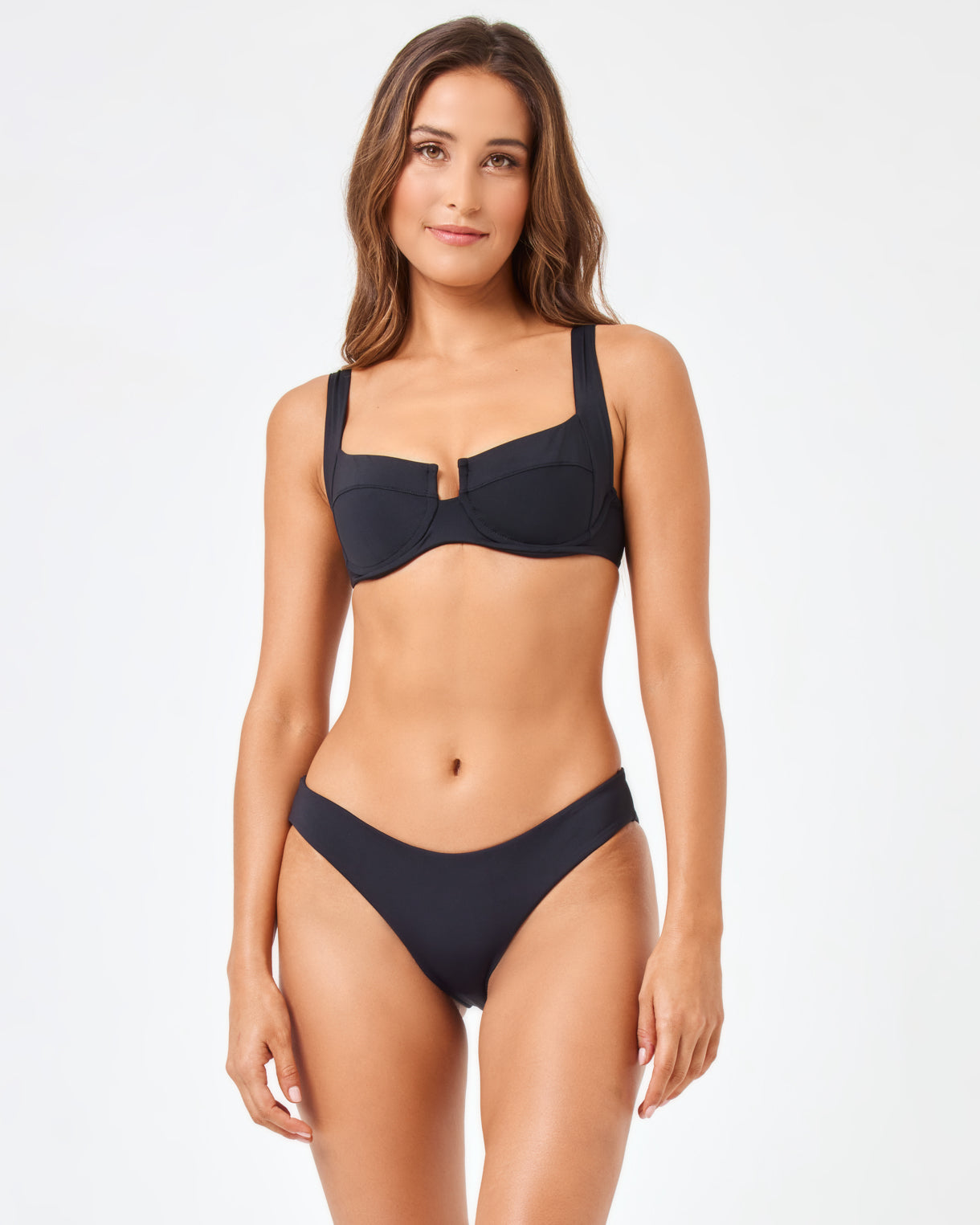 Camellia Bikini Top - Black