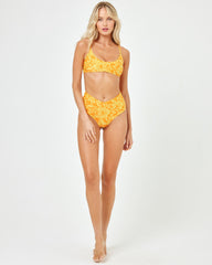 Printed High Tide Bikini Top - Golden Hour Blooms