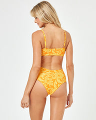 Printed High Tide Bikini Top - Golden Hour Blooms