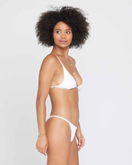 Ribbed Millie Bikini Top - White