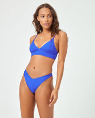 Pointelle Rib Winnie Bikini Top - Royal