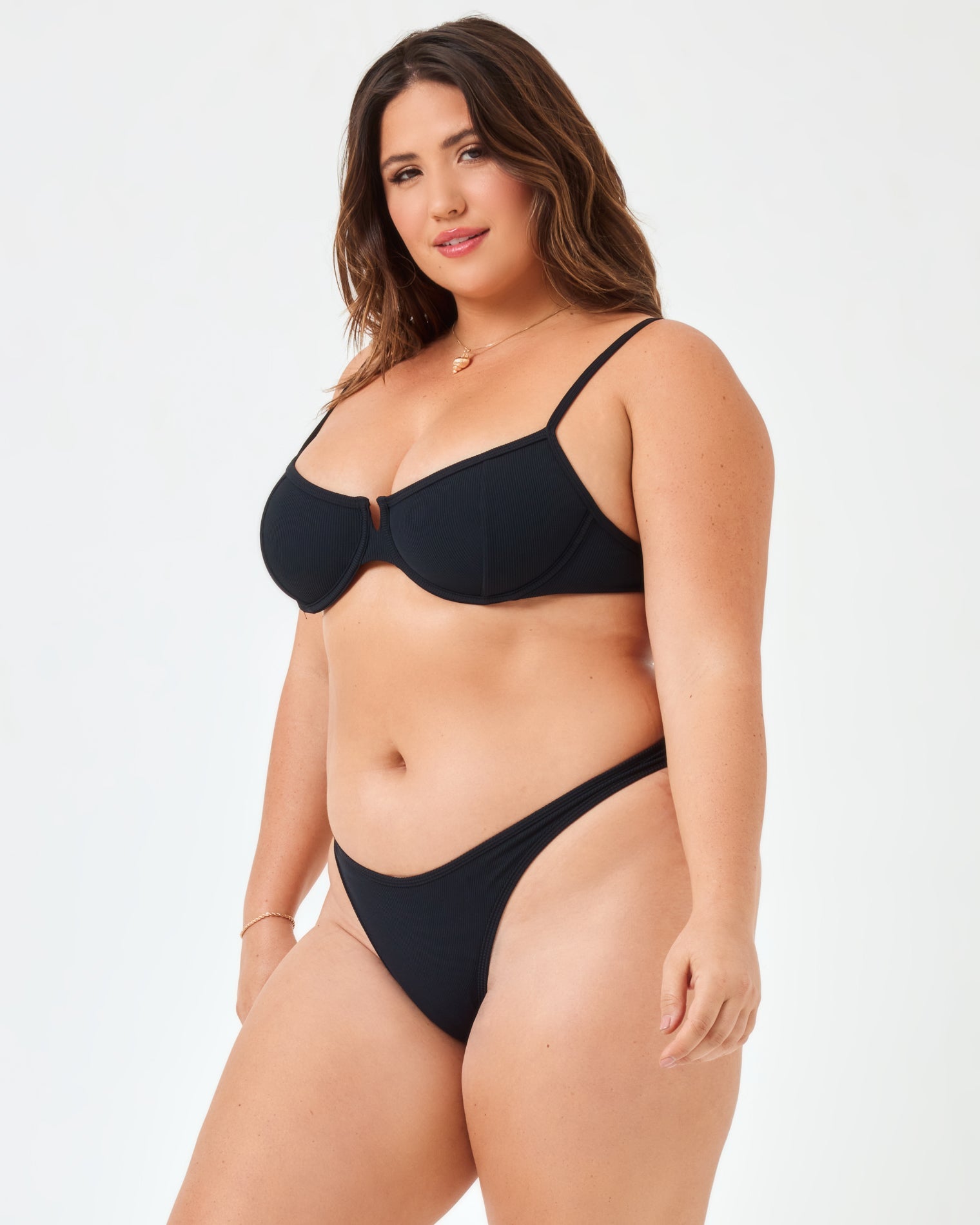 Ribbed Hunter Bikini Top - Black