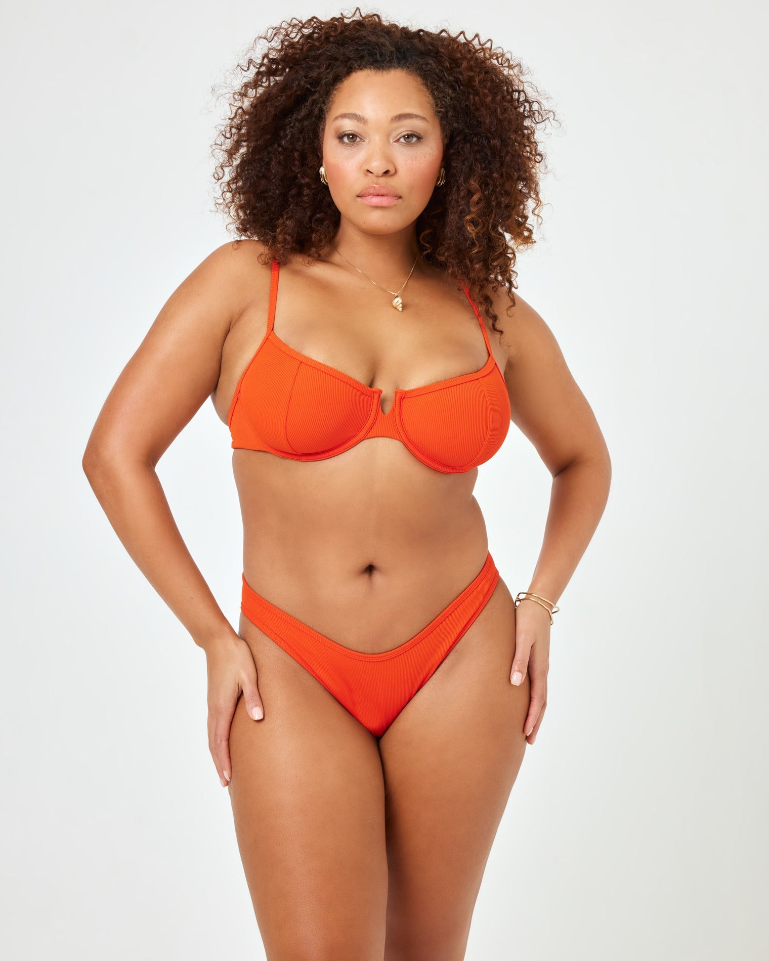 Ribbed Hunter Bikini Top - Pimento