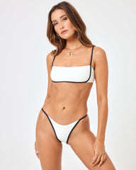 Hazel Bikini Top - Cream-Black