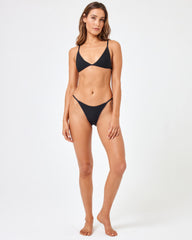 Ribbed Millie Bikini Top - Black