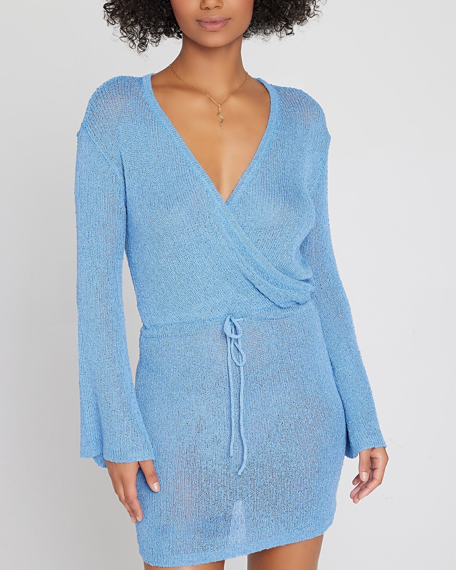 Topanga Sweater Knit Cover-Up - Cornflower